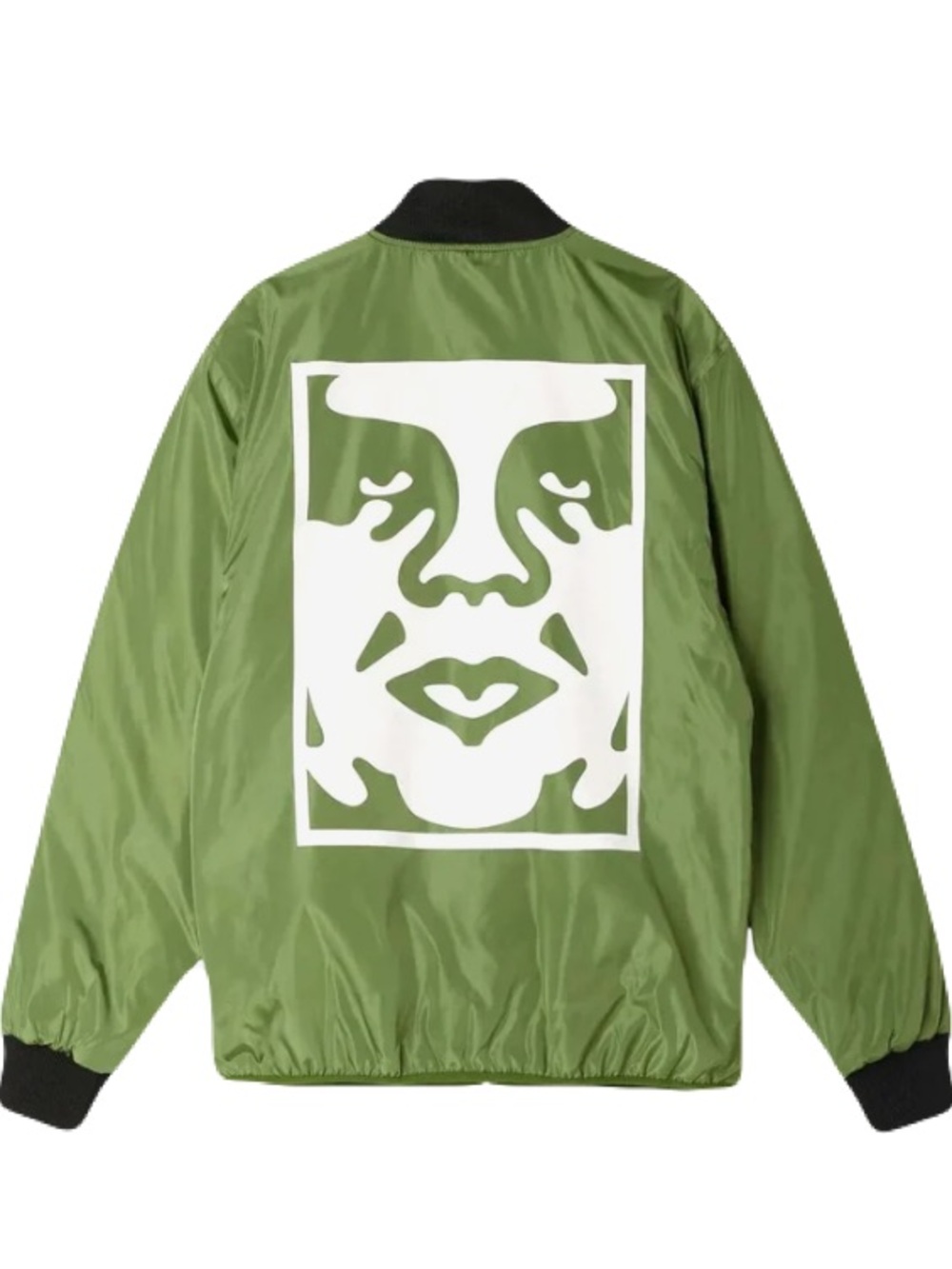 Obey Olive Green Bomber Jacket with White Back Graphic